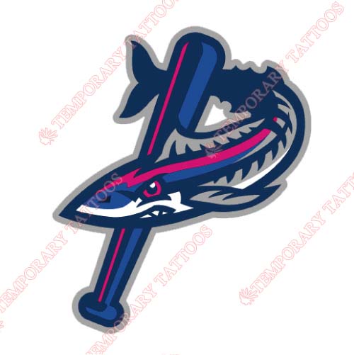 Pensacola Blue Wahoos Customize Temporary Tattoos Stickers NO.7746